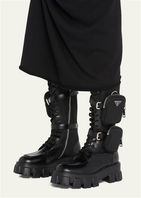 prada combatboots|thigh high prada boots.